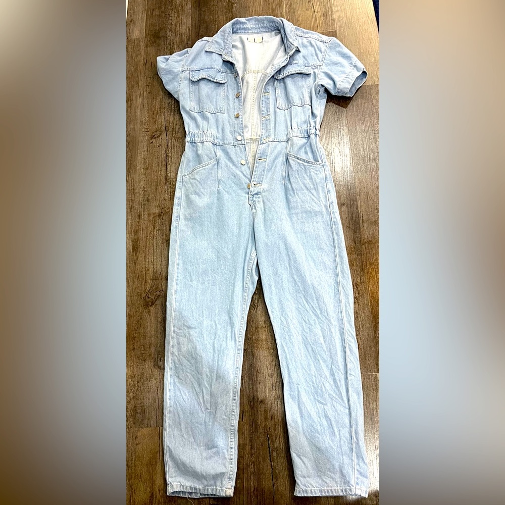 Free people demin jumpsuit light blue